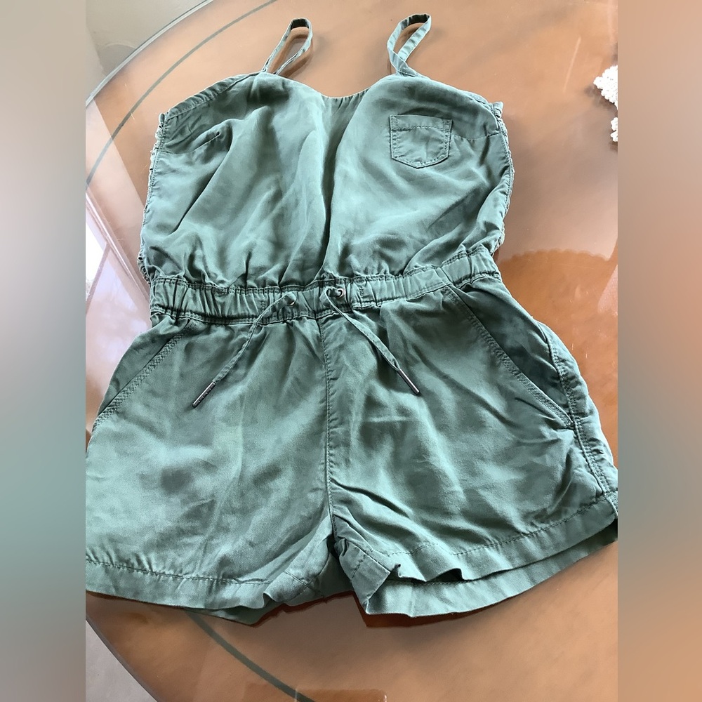 BLANCNYC Green Sleeveless Girl’s Romper
